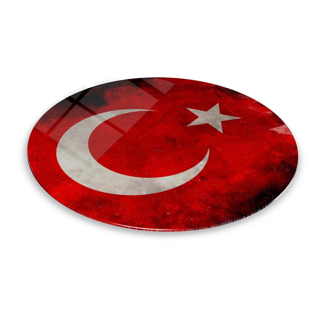 Bayrak Yuvarlak Cam Tablo