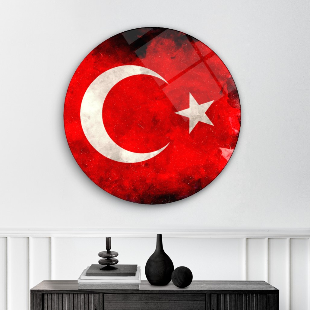 Bayrak Yuvarlak Cam Tablo