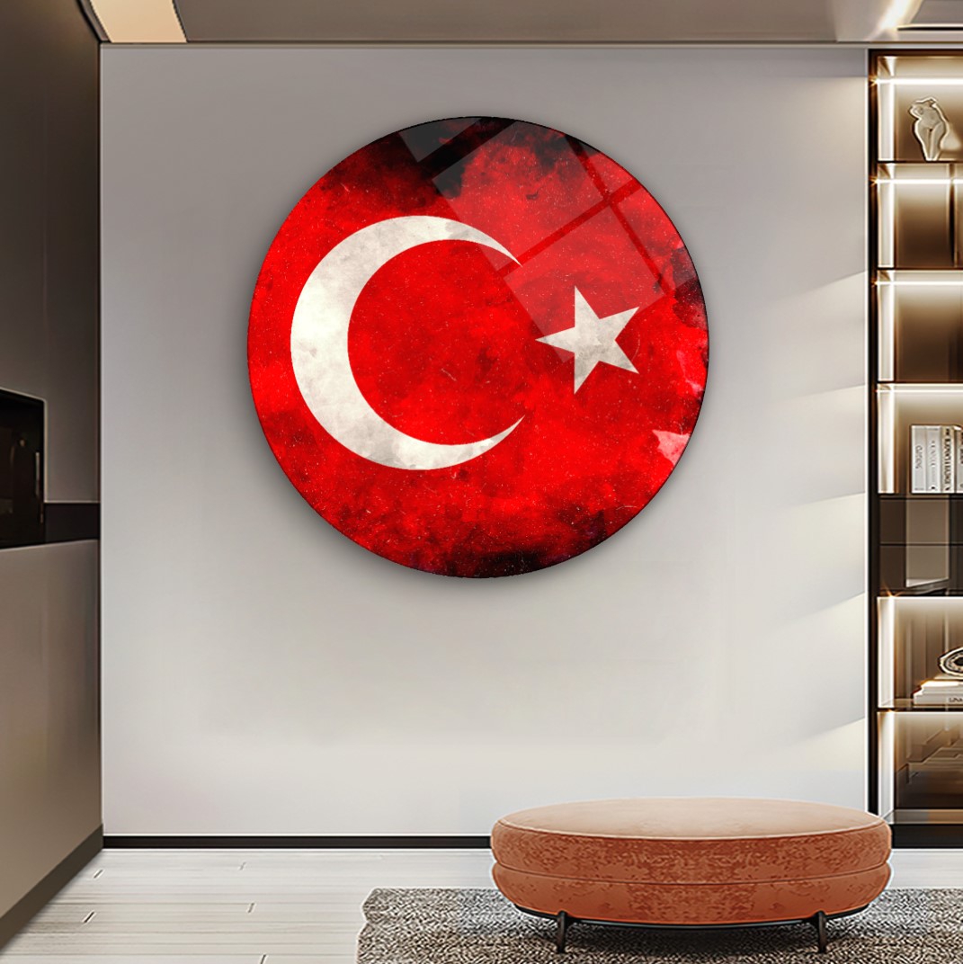 Bayrak Yuvarlak Cam Tablo