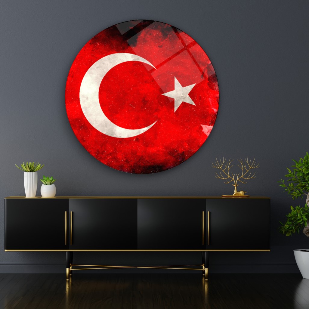 Bayrak Yuvarlak Cam Tablo