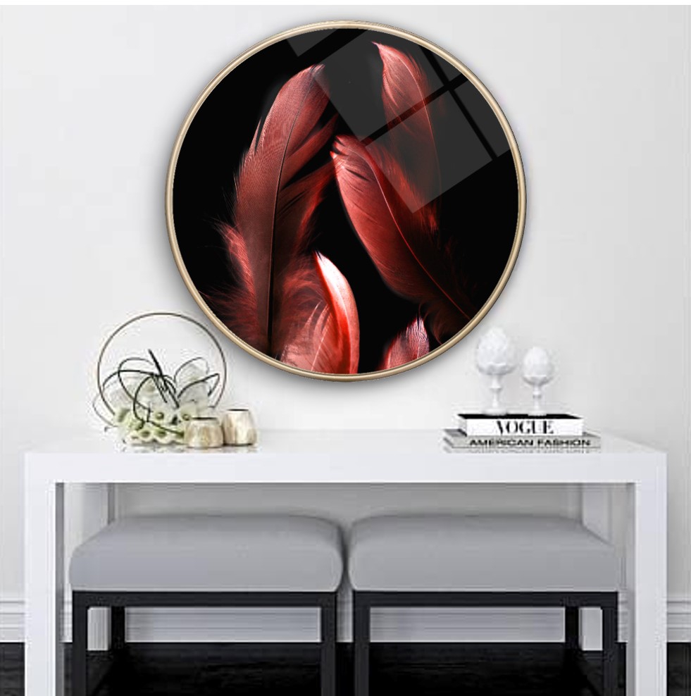 Tüyler Yuvarlak Cam Tablo