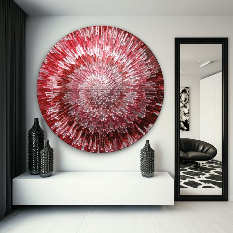 Soyut Yuvarlak Cam Tablo