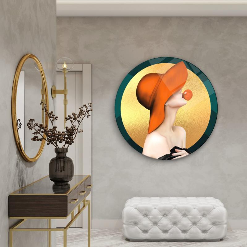 Kadın Yuvarlak Cam Tablo