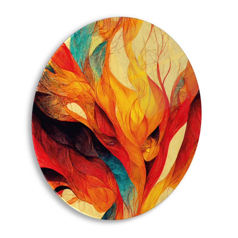 Kadın Vitray Yuvarlak Cam Tablo