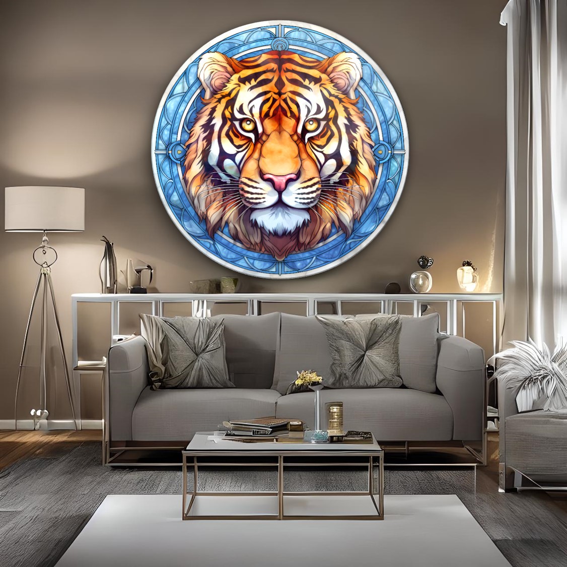 Aslan Desen Cam Tablo