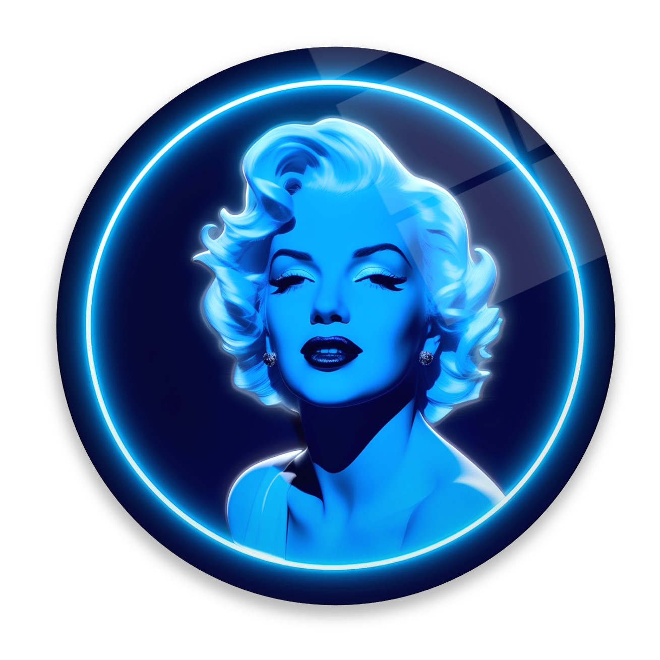 Neon Görünümlü Marilyn Monroe Cam Tablo