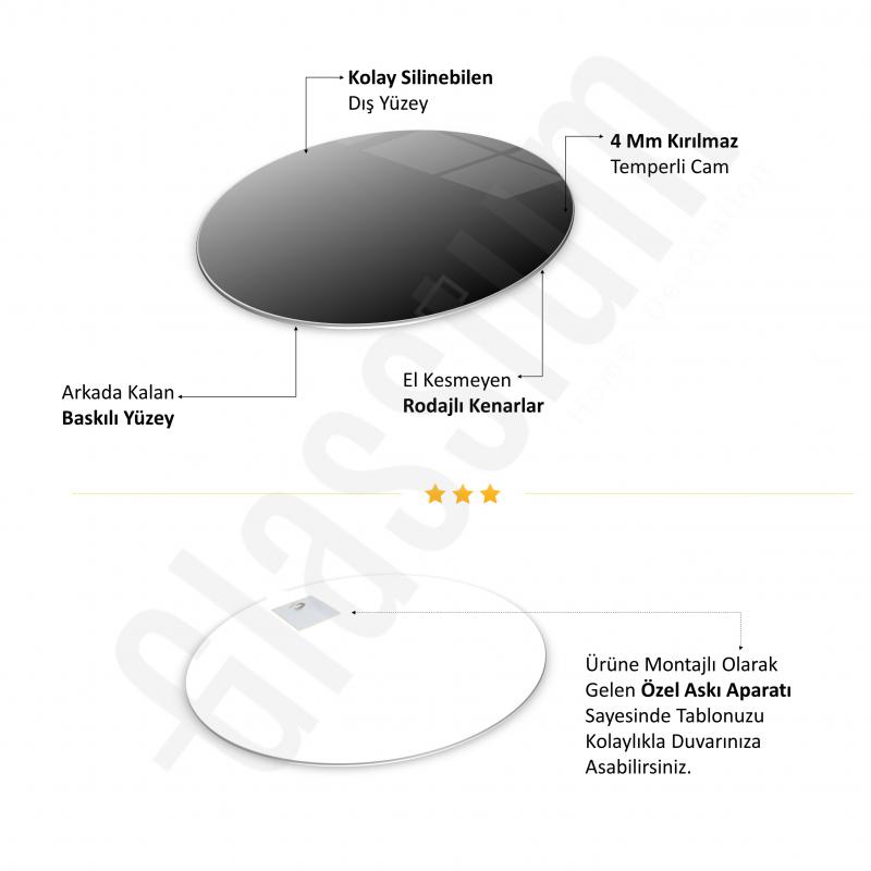 Göz Bebeği Yuvarlak Cam Tablo